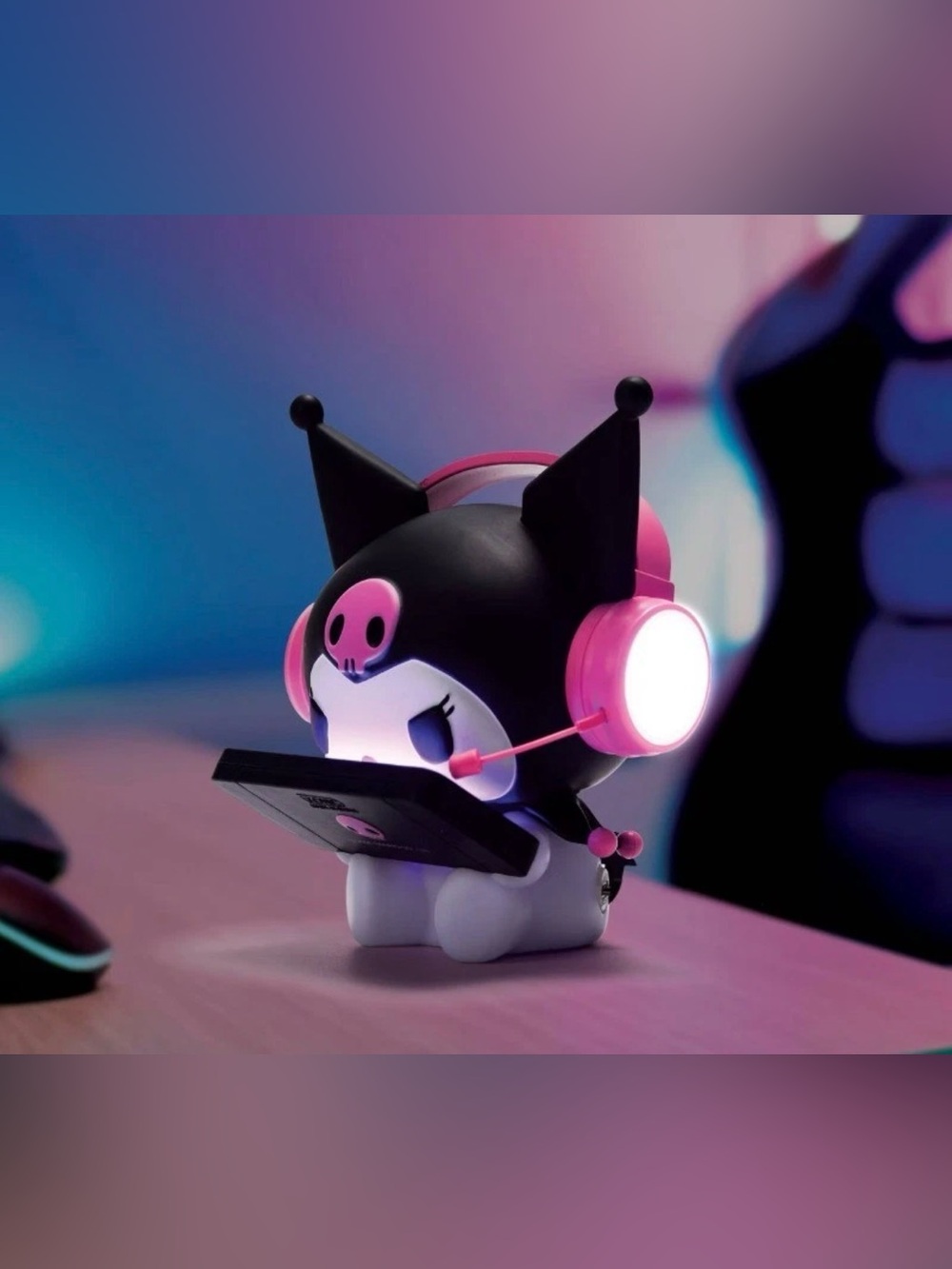 Sanrio Kuromi 6.3 Inch Gamer Figural RGB Mood Light Ukonic Gaming Lamp NIB